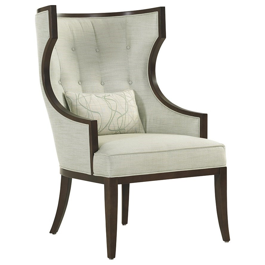 Wood trim wingback best sale chair